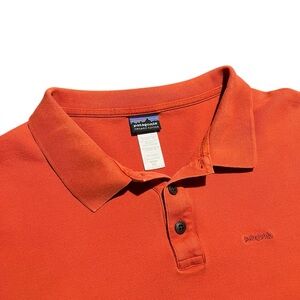 Patagonia ORGANIC COTTON Men’s Orange Short Sleeve Polo Shirt Size 2XL